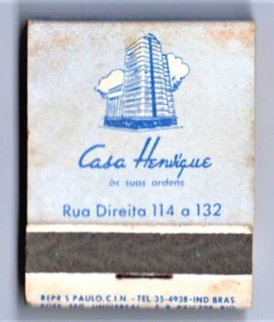 Caixa De Fosforos - Casa Henrique Meias de Nylon Indesfiaveis - São Paulo ( SP ) - Anos 50