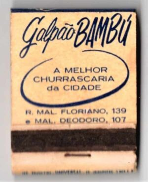 Caixa De Fosforos - Galpão Bambu Churrascaria - Curitiba ( PR ) - Anos 50