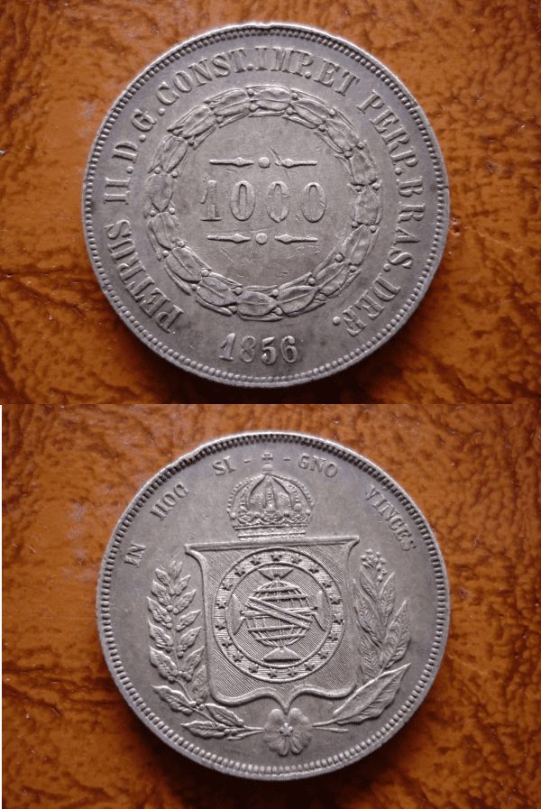 1000 RÉIS PRATA 1856 .