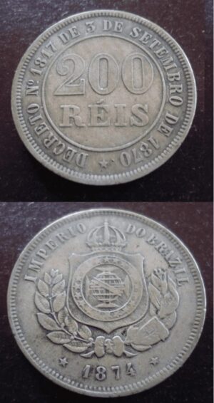200 réis 1874 império