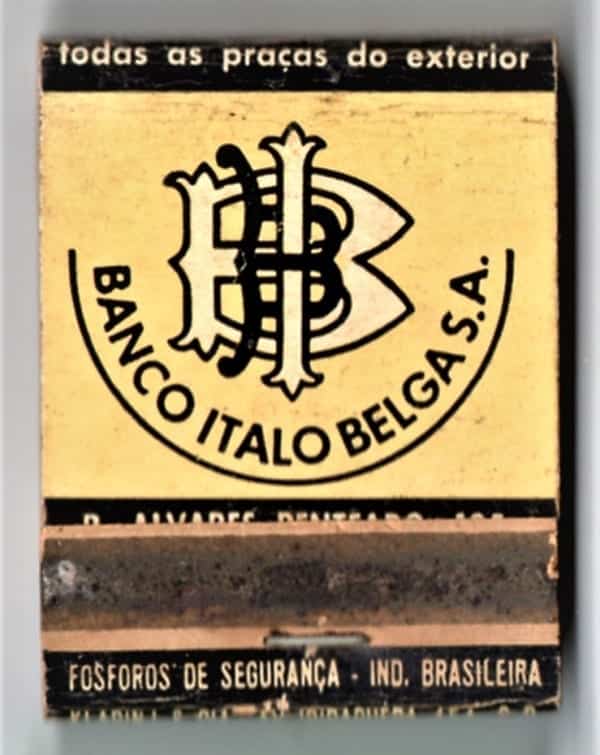 Caixa De Fosforos Banco Italo Belga SA - Anos 50