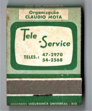 Caixa De Fosforos - Tele Service - Claudio Mota - Consertos em Televisão - Anos 50
