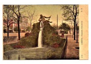 Cartao Postal Antigo - Portugal - Lisboa - Cascata d´Avenida - Anos 1900