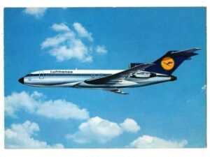 Cartao Postal Aviao Boeing 727 Europa Jet Lufthansa Anos 80
