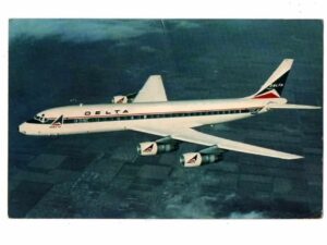 Cartao Postal Aviao Douglas Dc 8 Fanjet - Delta - Anos 70