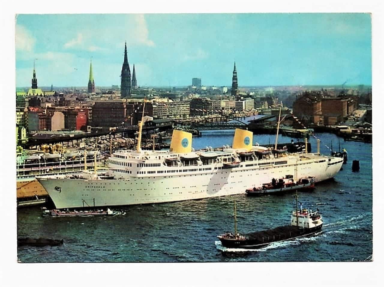 Cartão Postal Navio Gripsholm - Swedish American Line - Anos 60