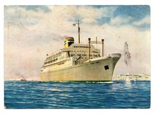 Cartão Postal Navio N/T Vera Cruz - Companhia Colonial de Navegação - Anos 50