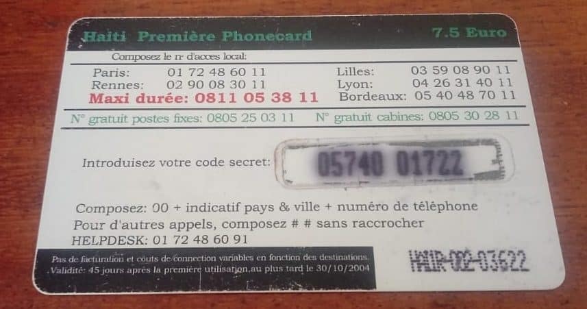 | Casa do Colecionador Cartão Pre pago Haiti Premiere / Bandeira 7,5€