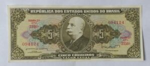 Cédula C071 - 5 Cruzeiros (Sob) - Série 2350ª - Ano 1962