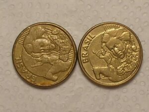 : Duas Moedas de 10 Centavos - 2002 com Reverso Horizontal / cod. 120