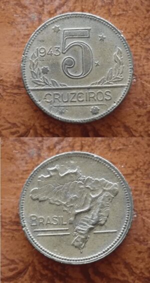 MOEDA 5 CRZS. 1943 .
