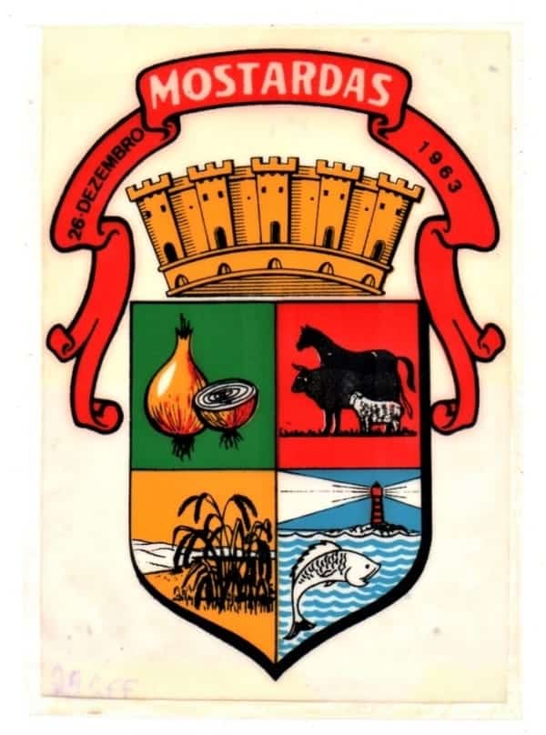 Plastico Adesivo - Brasão de Armas do Municipio de Mostardas ( RS ) - Anos 70