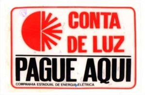 Plastico Adesivo - Conta de Luz - Pague Aqui - Anos 70