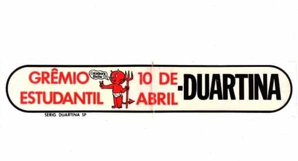 Plastico Adesivo - Gremio Estudantil 10 de Abril - Duartina ( SP ) - Brasinha - Anos 70