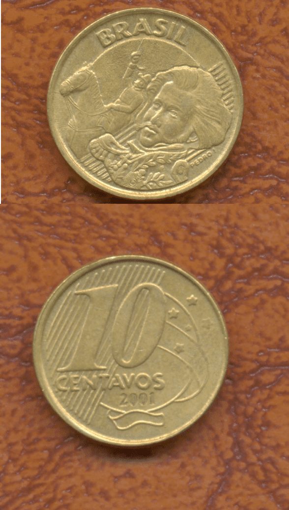 10 centv. 2001 brasil duplo redias duplas 1 15933 Casa do Colecionador