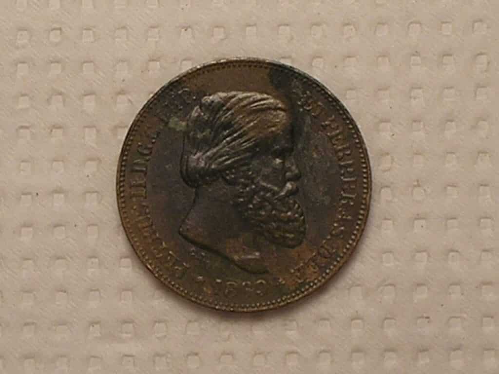 | Casa do Colecionador 10 Réis - 1869 Petrus II / Bronze / Mbc perfeita / Cod. 250.2