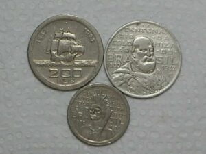 100 / 200 / 2.000 Réis - 1932 da série Vicentina / Niquel e Prata / Cod. 440.4