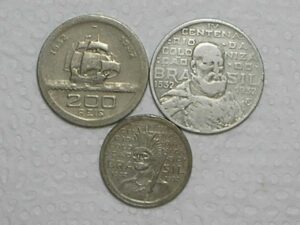 100 / 200 / 2.000 Réis - 1932 da série Vicentina / Niquel e Prata / Cod. 440.5