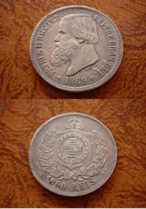 1000 RÉIS PRATA 1869 LUSTER F.