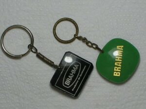 2 Chaveiros antigos da Brahma em acrílico década de 1960/1970 / Cod.210