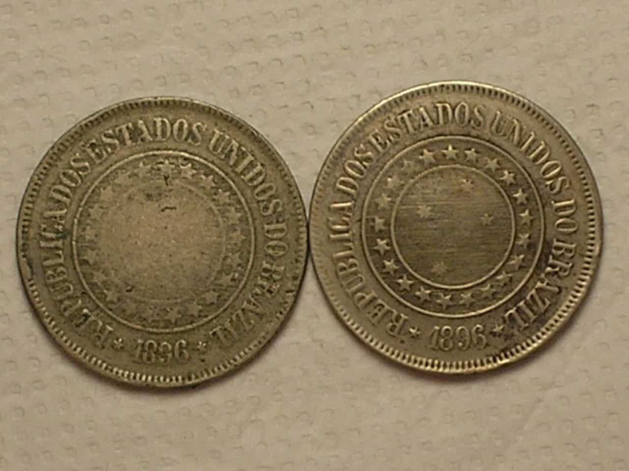 | Casa do Colecionador 2 moedas de 200 Réis - 1896 da República / Cod. 880.1