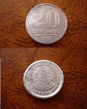20 CENT. ALUMÍNIO 1959 DATA ESCASSA .