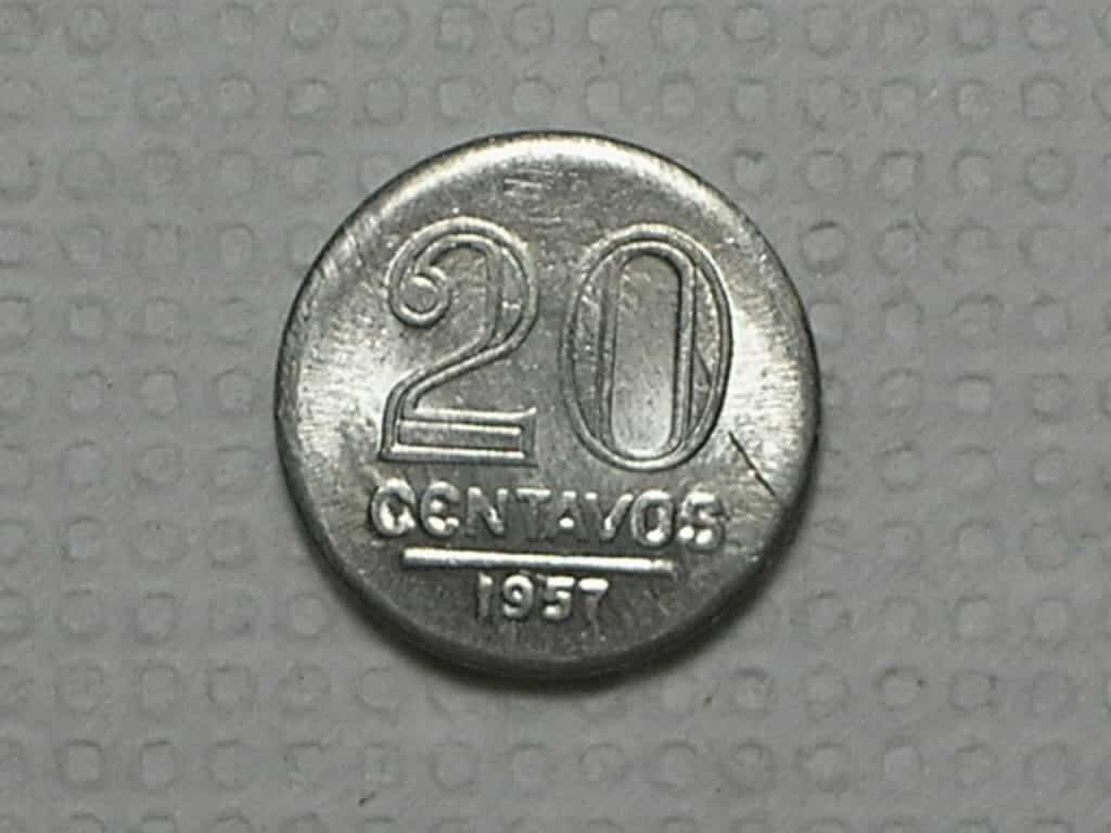 20 Centavos - 1957 / Flor de Cunho / Al / Cod. 910.1