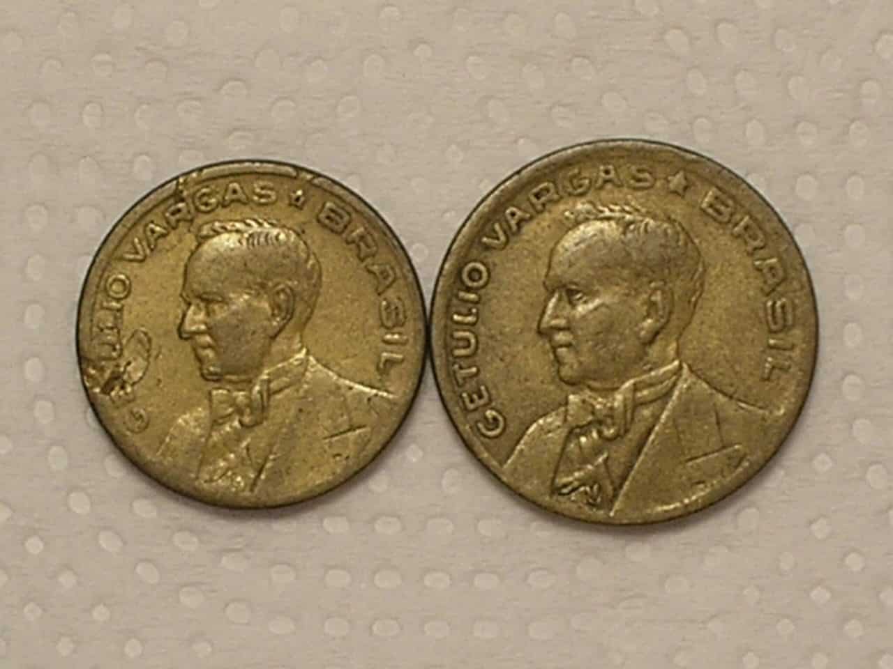 | Casa do Colecionador 20 e 50 centavos - 1944 Sem a Sigla - Bz/al - Cod. 140.2