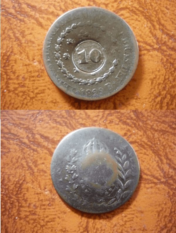 20 RÉIS 1829R. CAR. DE 10. FLORÕES OBLIQUOS .