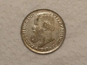 200 Réis - 1867 / Império de Petrus II - Prata / Mbc / Cod. 380.3