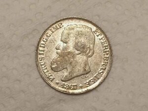 200 Réis - 1867 / Império de Petrus II - Prata / Mbc / Cod. 380.4