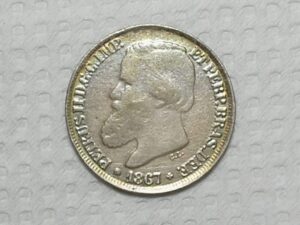 200 Réis - 1867 / Império de Petrus II - Prata / Mbc / Cod. 890