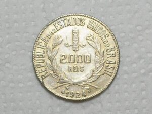 2.000 Réis - 1924 / Busto / - Sob/Fc - / Prata / Cod. 580.2
