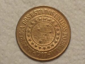 40 Réis - 1907 / Bronze / Mbc Bonita / Data dificil / Cod. 490.4
