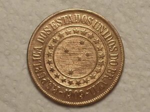 40 Réis - 1909 / Bronze / Mbc / Cod. 490
