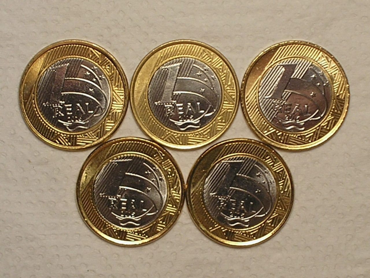 | Casa do Colecionador 5 Moedas Comemorativas das Olimpiadas 1 Real 2014/15 - Mascotes Gato e Cabeludo, Canoagem, Basquete e Bacen / Flor de Cunho / Cod. 170.6