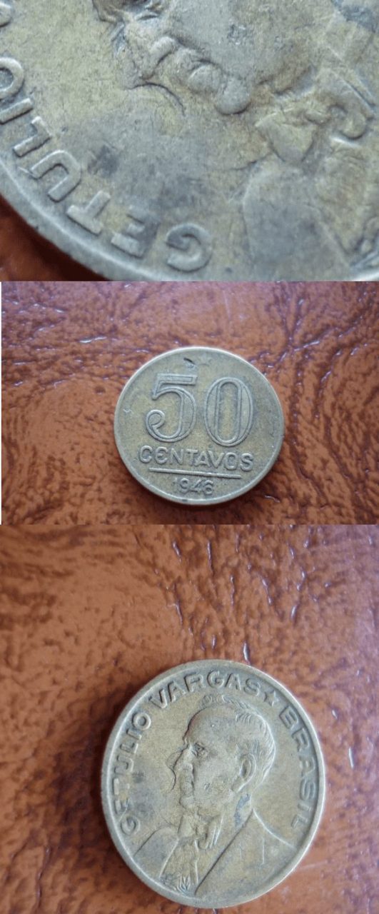 50 CENT. G. VARGAS 1946 CUNHO CHUPADO NA FACE- VER FOTO.