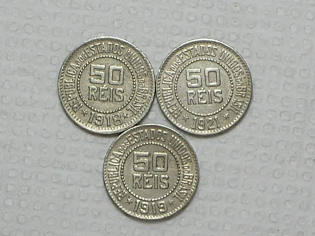 | Casa do Colecionador 50 Réis - 1918/1919/1921 - Cu/Niquel - cod. 100.8