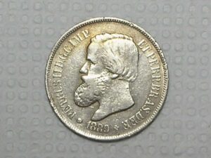 500 Réis - 1889 do Império de Petrus II / Prata / Mbc / Data Escassa / Cod. 370