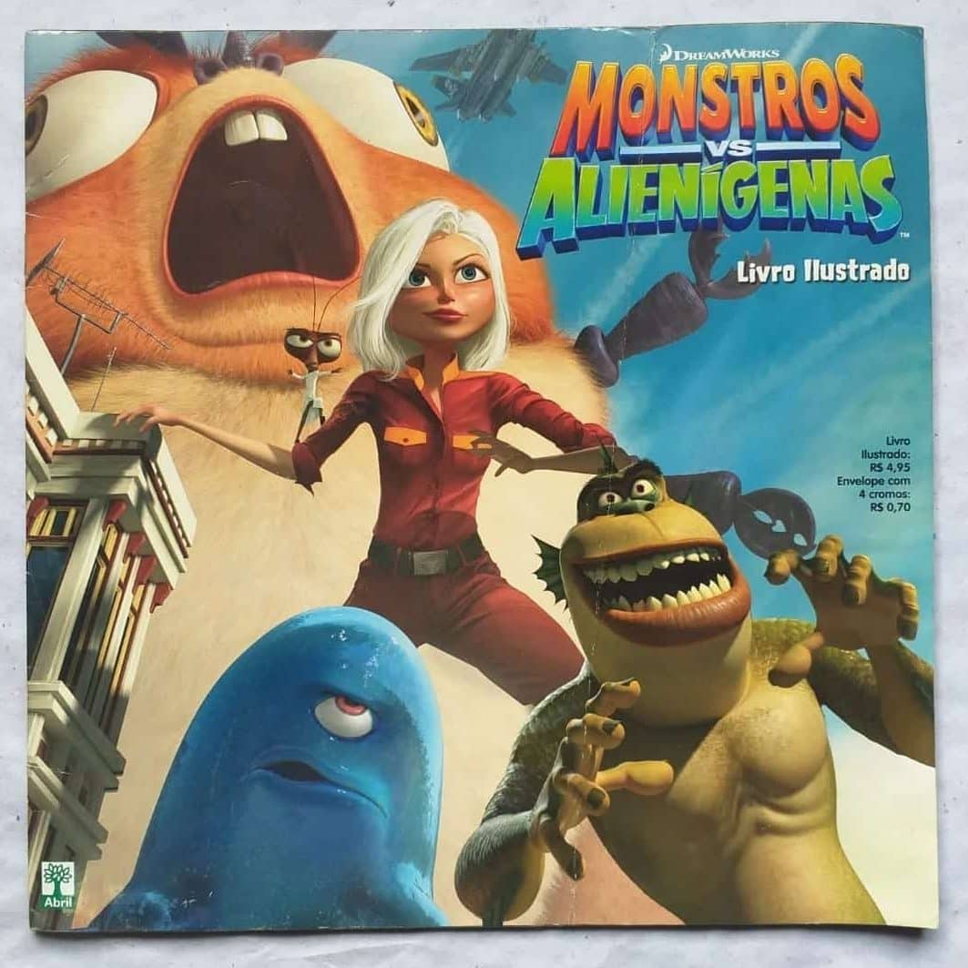 Álbum de Figurinhas - Monstros Vs Alienígenas (Incompleto com 36 fig coladas) 2009