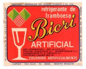 Antigo Rotulo Refrigerante Frambroesa Bicri - Leonildo Stringhini & Cia Ltda. - Anos 60