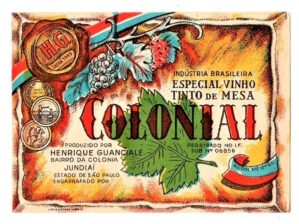 Antigo Rotulo Vinho Tinto De Mesa Colonial - Anos 50