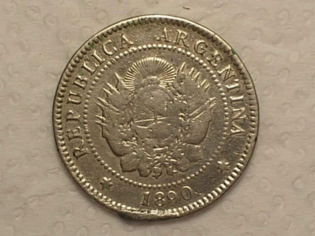 Argentina > 1 Centavo - 1890 / Piratini / Banho de prata - Solda na serrilha / Bc / box1