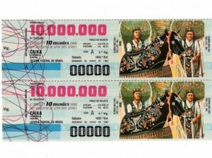Bilhete Loteria Federal Brasil - Prova Numeração Zerada - Bumba Meu Boi - São Luiz - MA -1982