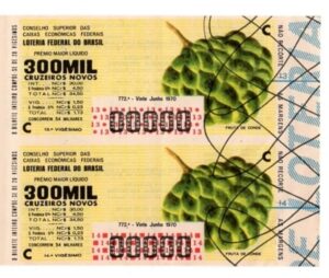 Bilhete Loteria Federal Brasil - Prova Numeração Zerada - Fruta Do Conde - 1970