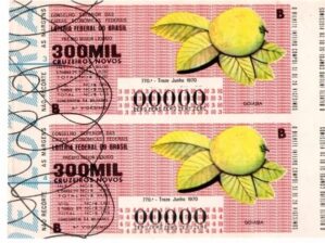 Bilhete Loteria Federal Brasil - Prova Numeração Zerada - Goiaba - 1970