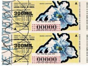 Bilhete Loteria Federal Brasil - Prova Numeração Zerada - Orquidea Odontonia - 1970