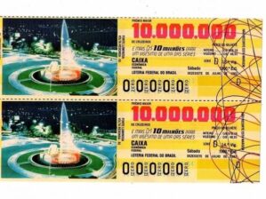 Bilhete Loteria Federal Brasil - Prova Numeração Zerada - Volta Redonda - Fonte Luminosa - RJ - 1982