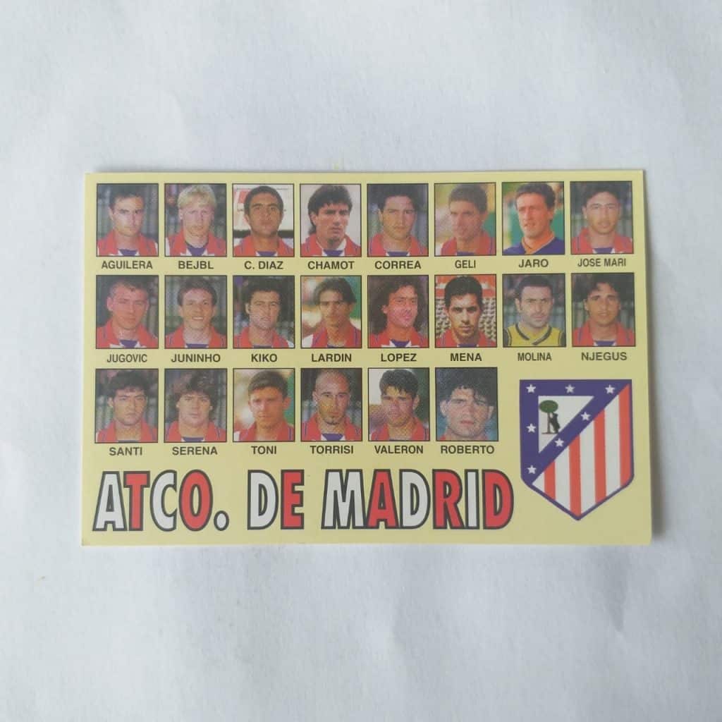 Calendário de Bolso (Tema Futebol) - Atlético de Madrid (Espanha) - Ano 1999
