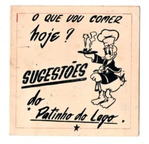 Cardapio - Menu - Hotel Quitandinha - Grill do Lago - Anos 50 - Ilustração Walt Disney